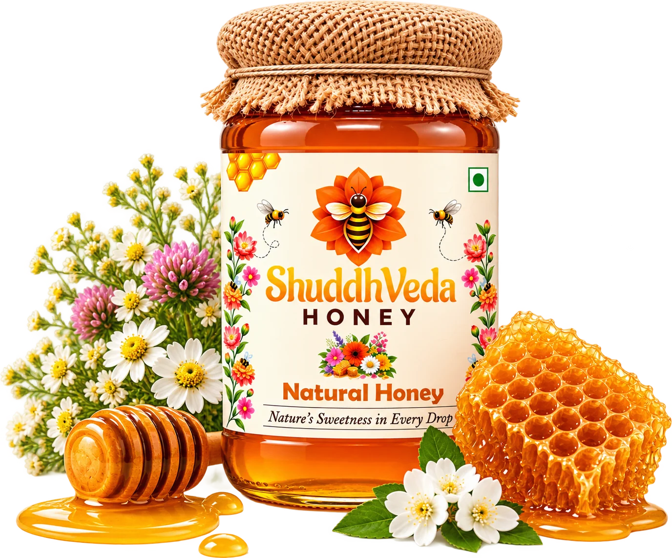 ShuddhaVeda Natural Honey Jar