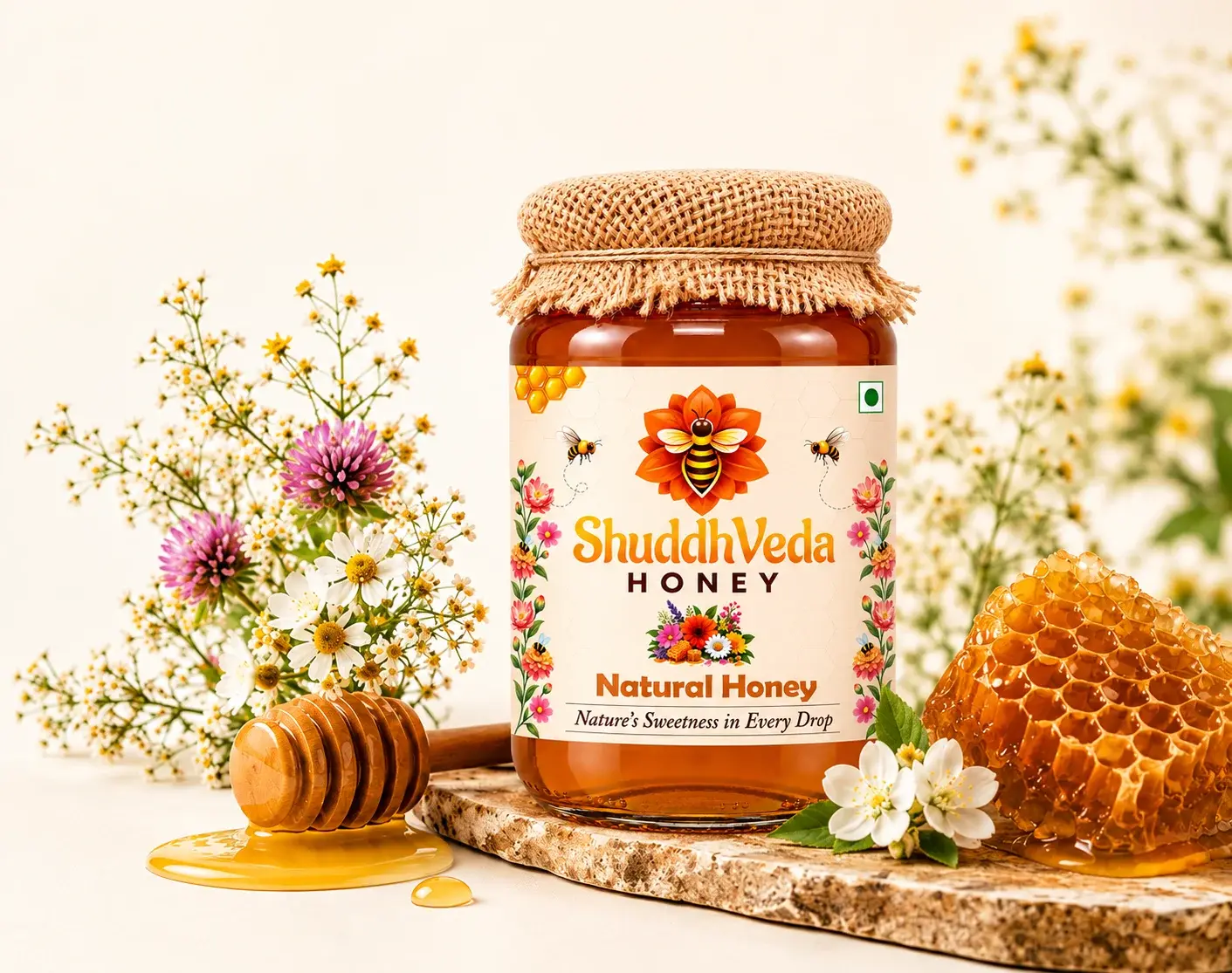 ShuddhaVeda Natural Honey Jar